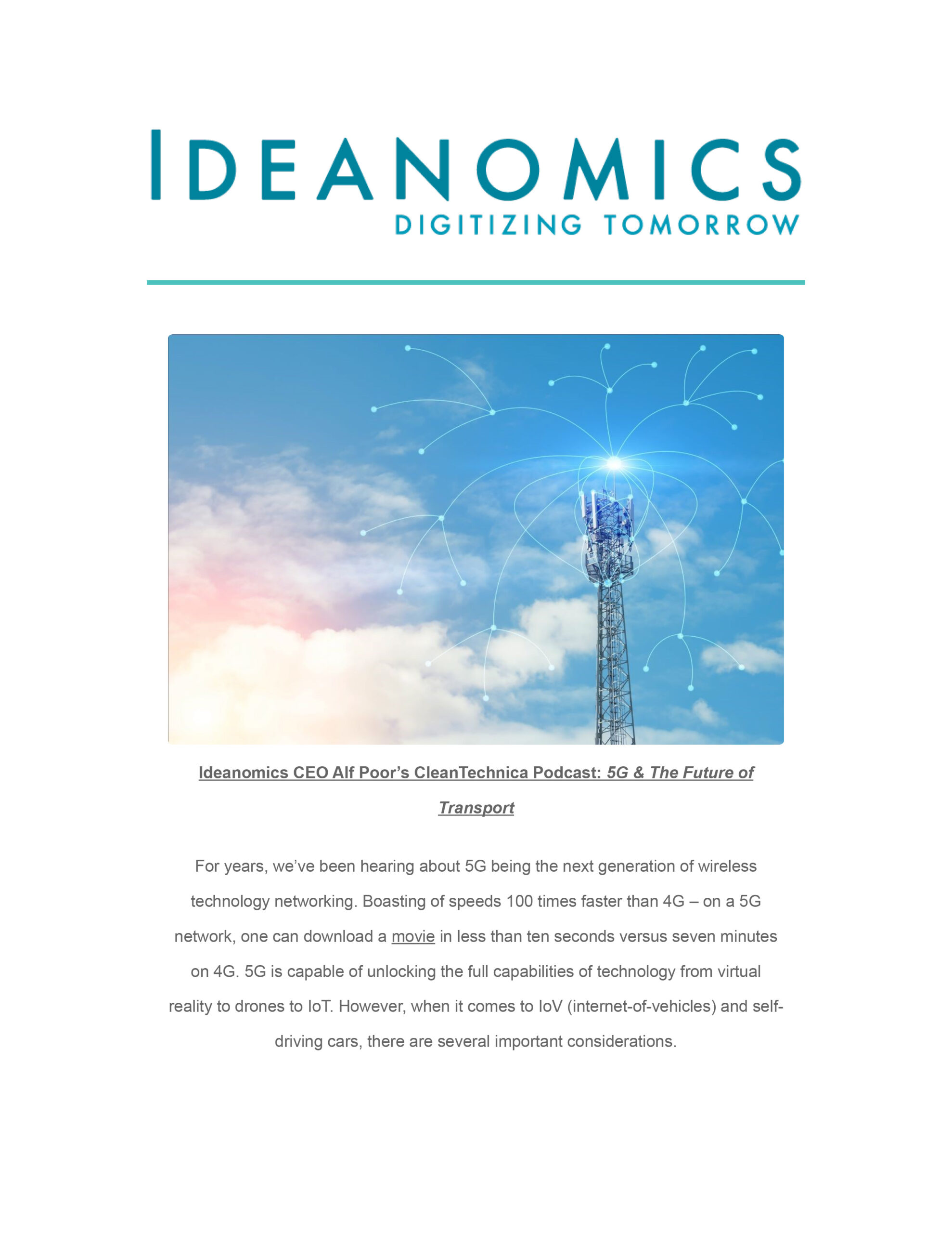 Ideanomics May 2020 Newsletter